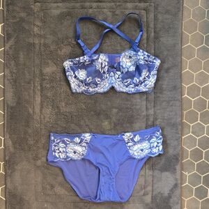 Adore Me Royal Blue Lace Lingerie